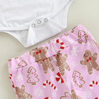 Load image into Gallery viewer, 2 Pieces Set Baby Girls Christmas Letters Print Rompers And Cartoon Pants Wholesale 23101523
