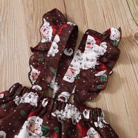 Load image into Gallery viewer, 2 Pieces Set Baby Girls Christmas Solid Color Print Rompers And Cartoon Dresses Wholesale 23101525
