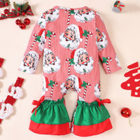 Load image into Gallery viewer, Baby Kid Girls Striped Cartoon Print Christmas Jumpsuits Wholesale 23101530
