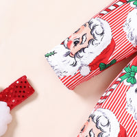 Load image into Gallery viewer, Baby Kid Girls Striped Cartoon Print Christmas Jumpsuits Wholesale 23101530
