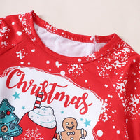 Load image into Gallery viewer, 2 Pieces Set Baby Kid Girls Christmas Letters Cartoon Print Tops And Striped Pants Wholesale 23101531
