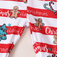 Load image into Gallery viewer, 2 Pieces Set Baby Kid Girls Christmas Letters Cartoon Print Tops And Striped Pants Wholesale 23101531
