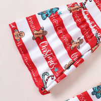 Load image into Gallery viewer, 2 Pieces Set Baby Kid Girls Christmas Letters Cartoon Print Tops And Striped Pants Wholesale 23101531
