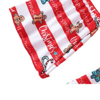 Load image into Gallery viewer, 2 Pieces Set Baby Kid Girls Christmas Letters Cartoon Print Tops And Striped Pants Wholesale 23101531

