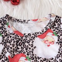 Load image into Gallery viewer, 2 Pieces Set Baby Kid Girls Christmas Leopard Print Tops And Solid Color Pants Wholesale 23101532
