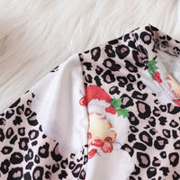 Load image into Gallery viewer, 2 Pieces Set Baby Kid Girls Christmas Leopard Print Tops And Solid Color Pants Wholesale 23101532
