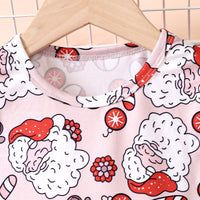 Load image into Gallery viewer, 2 Pieces Set Baby Kid Girls Christmas Color-blocking Cartoon Print Tops And Pants Wholesale 23101533
