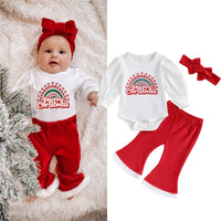 Load image into Gallery viewer, 2 Pieces Set Baby Girls Christmas Letters Rompers And Solid Color Pants Wholesale 23101537
