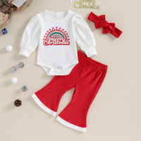 Load image into Gallery viewer, 2 Pieces Set Baby Girls Christmas Letters Rompers And Solid Color Pants Wholesale 23101537
