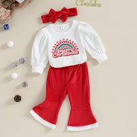 Load image into Gallery viewer, 2 Pieces Set Baby Girls Christmas Letters Rompers And Solid Color Pants Wholesale 23101537
