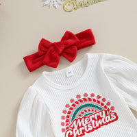 Load image into Gallery viewer, 2 Pieces Set Baby Girls Christmas Letters Rompers And Solid Color Pants Wholesale 23101537
