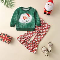 Load image into Gallery viewer, 2 Pieces Set Baby Kid Girls Christmas Cartoon Print Hoodies Sweatshirts And Pants Wholesale 23101538
