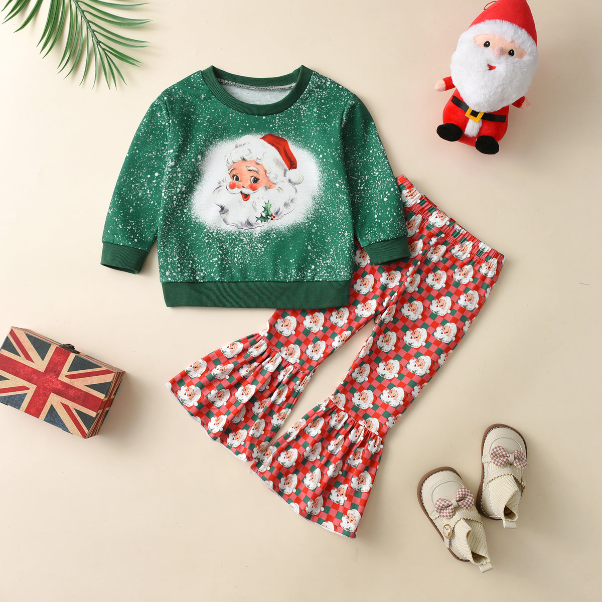 2 Pieces Set Baby Kid Girls Christmas Cartoon Print Hoodies Sweatshirts And Pants Wholesale 23101538