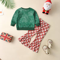 Load image into Gallery viewer, 2 Pieces Set Baby Kid Girls Christmas Cartoon Print Hoodies Sweatshirts And Pants Wholesale 23101538
