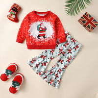 Load image into Gallery viewer, 2 Pieces Set Baby Kid Girls Christmas Cartoon Print Hoodies Sweatshirts And Pants Wholesale 23101539
