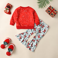 Load image into Gallery viewer, 2 Pieces Set Baby Kid Girls Christmas Cartoon Print Hoodies Sweatshirts And Pants Wholesale 23101539
