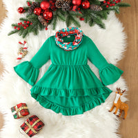 Load image into Gallery viewer, 2 Pieces Set Baby Kid Girls Christmas Solid Color Print Tops And Cartoon Pants Wholesale 23101542
