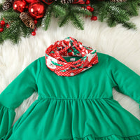 Load image into Gallery viewer, 2 Pieces Set Baby Kid Girls Christmas Solid Color Print Tops And Cartoon Pants Wholesale 23101542
