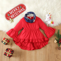 Load image into Gallery viewer, 2 Pieces Set Baby Kid Girls Christmas Solid Color Print Tops And Cartoon Pants Wholesale 23101542
