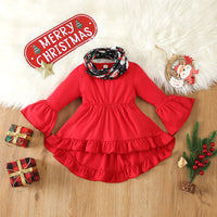 Load image into Gallery viewer, 2 Pieces Set Baby Kid Girls Christmas Solid Color Print Tops And Cartoon Pants Wholesale 23101542
