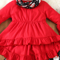 Load image into Gallery viewer, 2 Pieces Set Baby Kid Girls Christmas Solid Color Print Tops And Cartoon Pants Wholesale 23101542
