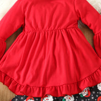 Load image into Gallery viewer, 2 Pieces Set Baby Kid Girls Christmas Solid Color Print Tops And Cartoon Pants Wholesale 23101542
