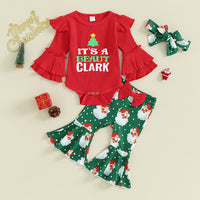 Load image into Gallery viewer, 2 Pieces Set Baby Girls Christmas Letters Print Rompers And Cartoon Pants Wholesale 23101549
