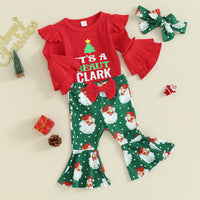 Load image into Gallery viewer, 2 Pieces Set Baby Girls Christmas Letters Print Rompers And Cartoon Pants Wholesale 23101549
