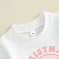 Load image into Gallery viewer, 2 Pieces Set Baby Kid Girls Christmas Letters Print Tops And Solid Color Pants Wholesale 23101550
