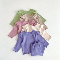 Load image into Gallery viewer, 2 Pieces Set Baby Kid Girls Solid Color Tops And Pants Wholesale 23101906
