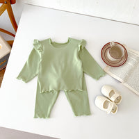 Load image into Gallery viewer, 2 Pieces Set Baby Kid Girls Solid Color Tops And Pants Wholesale 23101906
