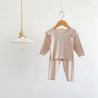 Load image into Gallery viewer, 2 Pieces Set Baby Kid Girls Solid Color Tops And Pants Wholesale 23101906
