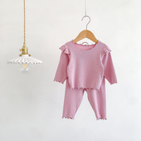 Load image into Gallery viewer, 2 Pieces Set Baby Kid Girls Solid Color Tops And Pants Wholesale 23101906
