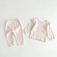 Load image into Gallery viewer, 2 Pieces Set Baby Kid Girls Solid Color Tops And Pants Wholesale 23101906
