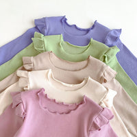 Load image into Gallery viewer, 2 Pieces Set Baby Kid Girls Solid Color Tops And Pants Wholesale 23101906
