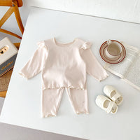 Load image into Gallery viewer, 2 Pieces Set Baby Kid Girls Solid Color Tops And Pants Wholesale 23101906
