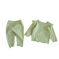 Load image into Gallery viewer, 2 Pieces Set Baby Kid Girls Solid Color Tops And Pants Wholesale 23101906
