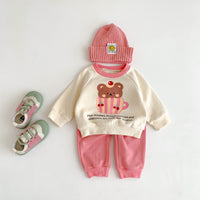 Load image into Gallery viewer, 2 Pieces Set Baby Kid Girls Boys Letters Cartoon Print Tops And Solid Color Pants Wholesale 23101908
