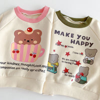 Load image into Gallery viewer, 2 Pieces Set Baby Kid Girls Boys Letters Cartoon Print Tops And Solid Color Pants Wholesale 23101908
