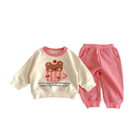 Load image into Gallery viewer, 2 Pieces Set Baby Kid Girls Boys Letters Cartoon Print Tops And Solid Color Pants Wholesale 23101908
