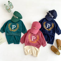 Load image into Gallery viewer, 2 Pieces Set Baby Kid Girls Boys Sports Letters Hoodies Sweatshirts And Solid Color Pants Wholesale 23101909
