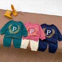 Load image into Gallery viewer, 2 Pieces Set Baby Kid Girls Boys Sports Letters Hoodies Sweatshirts And Solid Color Pants Wholesale 23101909
