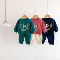 Load image into Gallery viewer, 2 Pieces Set Baby Kid Girls Boys Sports Letters Hoodies Sweatshirts And Solid Color Pants Wholesale 23101909
