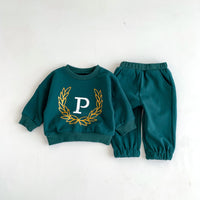 Load image into Gallery viewer, 2 Pieces Set Baby Kid Girls Boys Sports Letters Hoodies Sweatshirts And Solid Color Pants Wholesale 23101909
