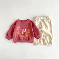 Load image into Gallery viewer, 2 Pieces Set Baby Kid Girls Boys Sports Letters Hoodies Sweatshirts And Solid Color Pants Wholesale 23101909
