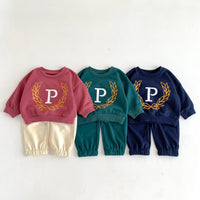 Load image into Gallery viewer, 2 Pieces Set Baby Kid Girls Boys Sports Letters Hoodies Sweatshirts And Solid Color Pants Wholesale 23101909
