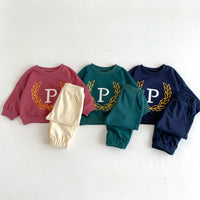 Load image into Gallery viewer, 2 Pieces Set Baby Kid Girls Boys Sports Letters Hoodies Sweatshirts And Solid Color Pants Wholesale 23101909
