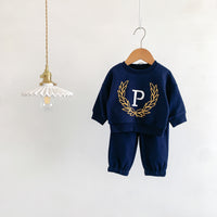 Load image into Gallery viewer, 2 Pieces Set Baby Kid Girls Boys Sports Letters Hoodies Sweatshirts And Solid Color Pants Wholesale 23101909
