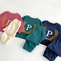Load image into Gallery viewer, 2 Pieces Set Baby Kid Girls Boys Sports Letters Hoodies Sweatshirts And Solid Color Pants Wholesale 23101909
