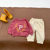 Load image into Gallery viewer, 2 Pieces Set Baby Kid Girls Boys Sports Letters Hoodies Sweatshirts And Solid Color Pants Wholesale 23101909
